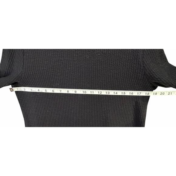 Anthropologie Porridge Joan Bell Sleeved Top Womens M Black Ribbed Boho Chic - Picture 6 of 14